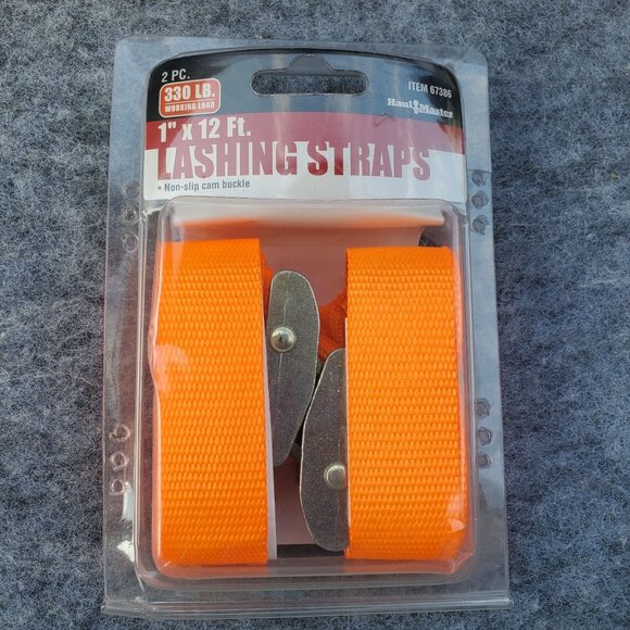 Handmaster Lashing Straps 2 Pc 330 Lb Working Load Limit Non-Slip Cam Buckle - Picture 1 of 2